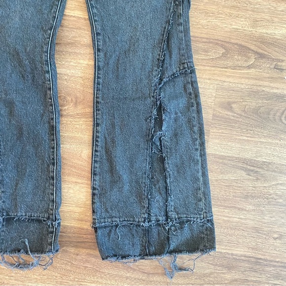 Liverpool Black Flare Wide‎ Leg Jeans with Distressed Hem - Picture 2 of 5